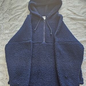 PINK Victoria's Secret Navy Sherpa Hoodie